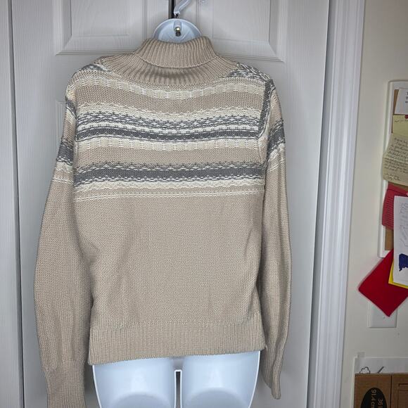 Jun & Ivy for Francesca's  Striped Turtleneck Knit Sweater Sz M - Picture 3 of 6